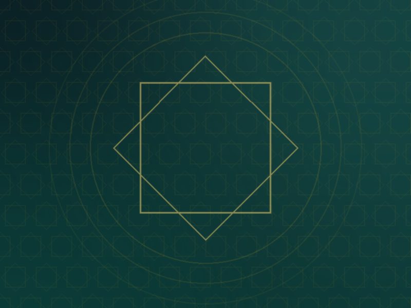 Calm emerald and gold artwork with a geometric star, representing inner peace